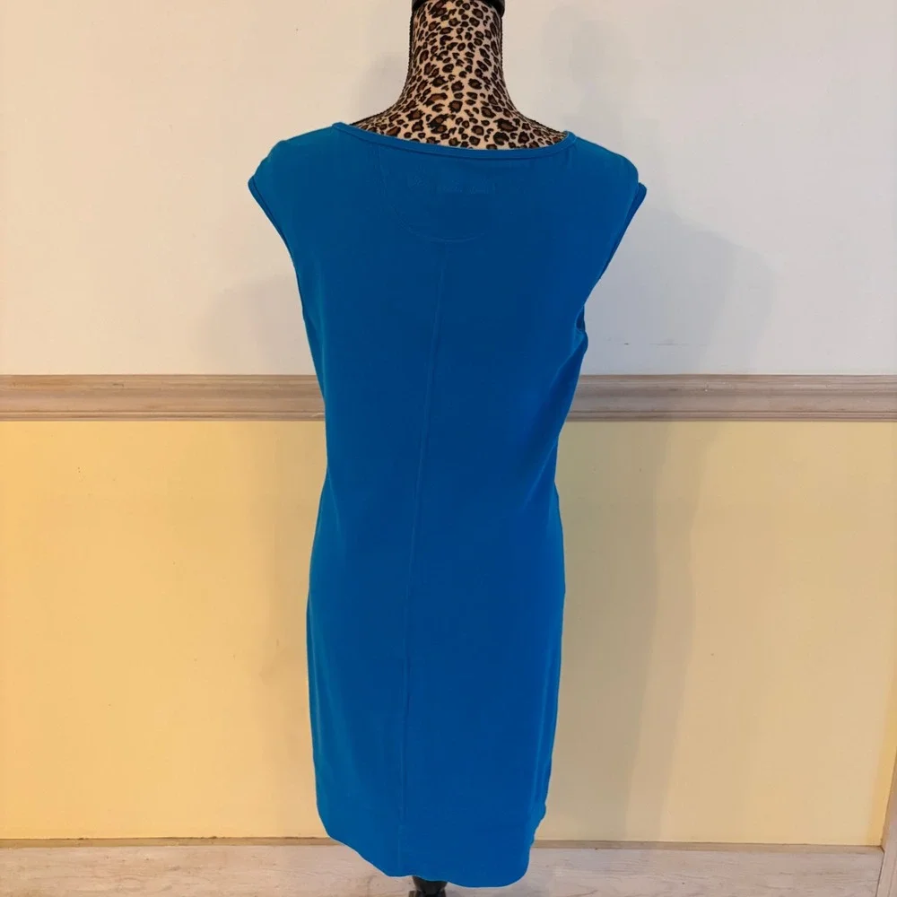 Tommy Bahama Reversible Blue Striped Sleeveless Knit Sheath Dress Beach Cover Up - Picture 3 of 5